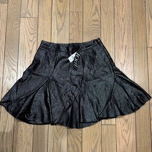 Topshop Shimmering Black Skater Skirt